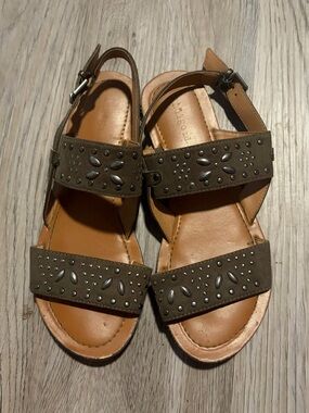 Indigo Rd Olive Studded Double-Strap Sandals